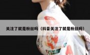 关注了就是粉丝吗（抖音关注了就是粉丝吗）