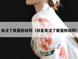 关注了就是粉丝吗（抖音关注了就是粉丝吗）