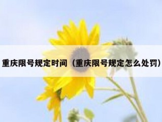 重庆限号规定时间（重庆限号规定怎么处罚）