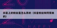 抖音上的粉丝是怎么弄的（抖音粉丝如何得来的）