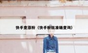 快手查涨粉（快手粉丝准确查询）