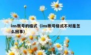 ins账号的格式（ins账号格式不对是怎么回事）