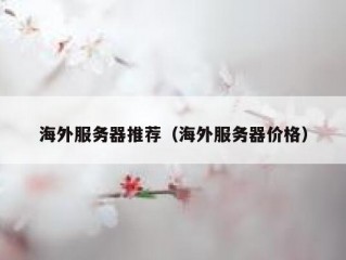 海外服务器推荐（海外服务器价格）