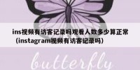 ins视频有访客记录吗观看人数多少算正常（instagram视频有访客记录吗）