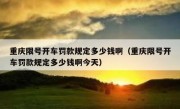 重庆限号开车罚款规定多少钱啊（重庆限号开车罚款规定多少钱啊今天）
