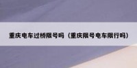 重庆电车过桥限号吗（重庆限号电车限行吗）