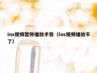 ins视频暂停播放手势（ins视频播放不了）