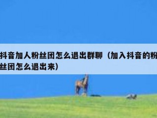 抖音加人粉丝团怎么退出群聊（加入抖音的粉丝团怎么退出来）