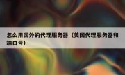 怎么用国外的代理服务器（美国代理服务器和端口号）