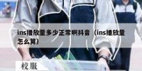 ins播放量多少正常啊抖音（ins播放量怎么算）