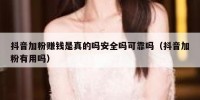 抖音加粉赚钱是真的吗安全吗可靠吗（抖音加粉有用吗）