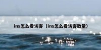 ins怎么看访客（ins怎么看访客数量）