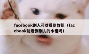 facebook别人可以看到群组（facebook能看到别人的小组吗）