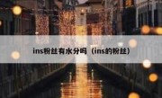 ins粉丝有水分吗（ins的粉丝）