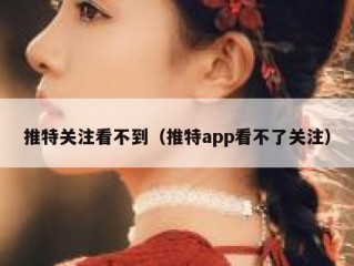 推特关注看不到（推特app看不了关注）