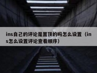 ins自己的评论是置顶的吗怎么设置（ins怎么设置评论查看顺序）