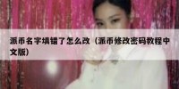 派币名字填错了怎么改（派币修改密码教程中文版）