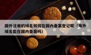 国外注册的域名如何在国内备案登记呢（海外域名能在国内备案吗）