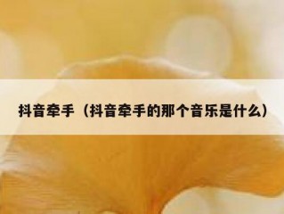 抖音牵手（抖音牵手的那个音乐是什么）