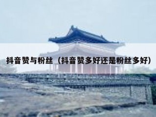 抖音赞与粉丝（抖音赞多好还是粉丝多好）