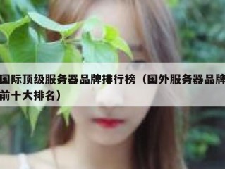 国际顶级服务器品牌排行榜（国外服务器品牌前十大排名）