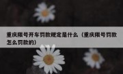重庆限号开车罚款规定是什么（重庆限号罚款怎么罚款的）