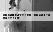 重庆车辆限号违章怎么处罚（重庆车辆违反限行规定怎么处罚）