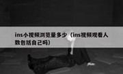ins小视频浏览量多少（ins视频观看人数包括自己吗）
