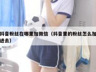 抖音粉丝在哪里加微信（抖音里的粉丝怎么加进去）