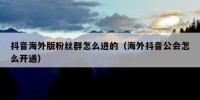 抖音海外版粉丝群怎么进的（海外抖音公会怎么开通）