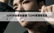 1247什么意思爱情（1246爱情啥意思）