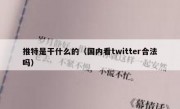 推特是干什么的（国内看twitter合法吗）