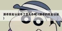 派币实名认证不了怎么办呢（派币的实名认证）