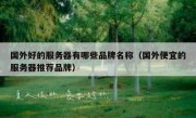 国外好的服务器有哪些品牌名称（国外便宜的服务器推荐品牌）