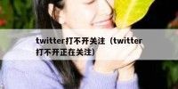 twitter打不开关注（twitter打不开正在关注）