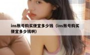 ins账号购买便宜多少钱（ins账号购买便宜多少钱啊）