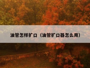 油管怎样扩口（油管扩口器怎么用）