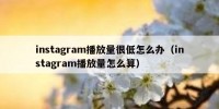 instagram播放量很低怎么办（instagram播放量怎么算）