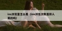 ins浏览量怎么看（ins浏览次数是按人算的吗）