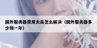 国外服务器费用太高怎么解决（国外服务器多少钱一年）