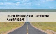 ins上能看到访客记录吗（ins能看到别人的访问记录吗）
