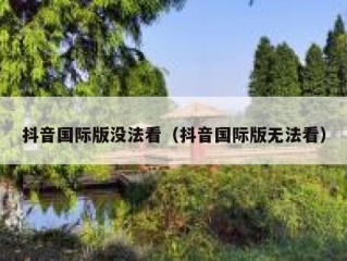 抖音国际版没法看（抖音国际版无法看）