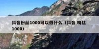 抖音粉丝1000可以做什么（抖音 粉丝 1000）