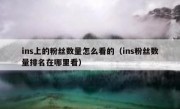 ins上的粉丝数量怎么看的（ins粉丝数量排名在哪里看）