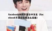facebook如何不显示中文名（facebook不显示在线怎么设置）