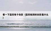 看一下监控有个白影（监控拍到的白影是什么）