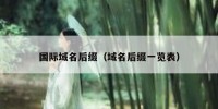 国际域名后缀（域名后缀一览表）