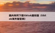 国内如何下载tiktok国际版（tiktok海外版官网）