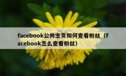 facebook公共主页如何查看粉丝（facebook怎么查看粉丝）