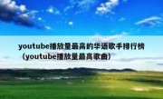 youtube播放量最高的华语歌手排行榜（youtube播放量最高歌曲）
